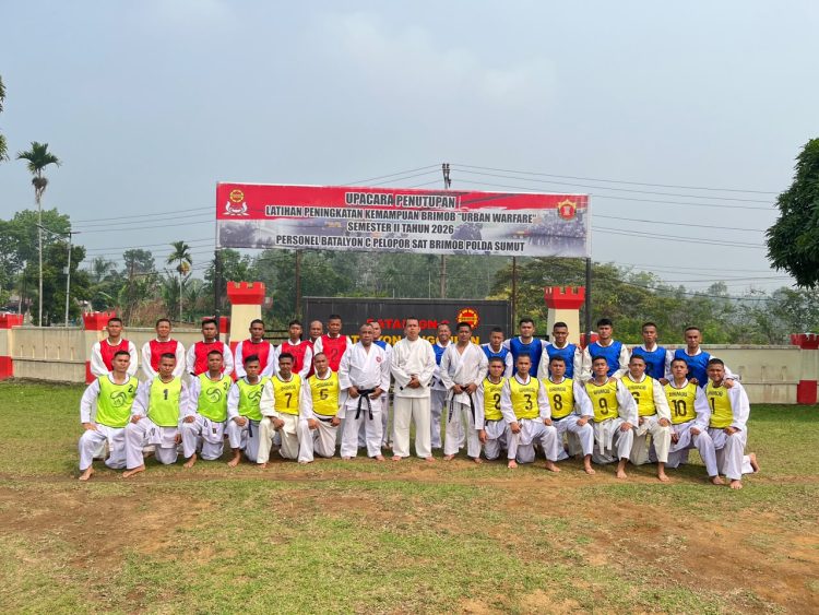 Asah kemampuan dan kesiapsiagaan, brimob polda sumut gelar ujian bela diri polri semester ii ta 2026 Asah kemampuan dan kesiapsiagaan, brimob polda sumut gelar ujian bela diri polri semester ii ta 2026